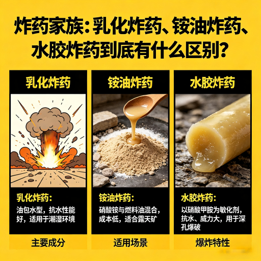 尤溪炸药家族：乳化炸药、铵油炸药、水胶炸药到底有什么区别？